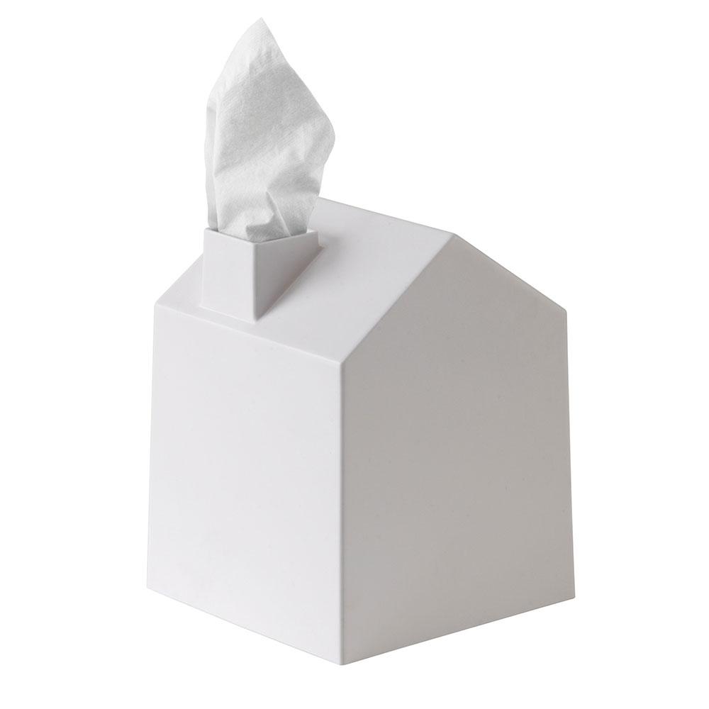 gray tissue box holder