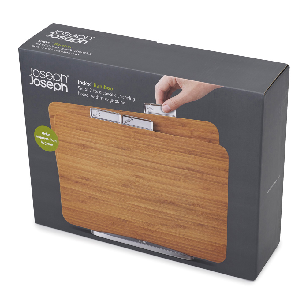 wooden chopping board set with stand